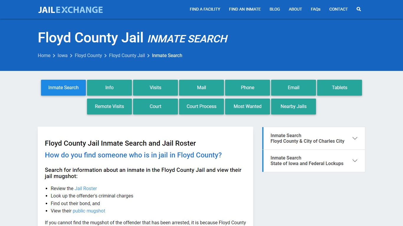 Inmate Search: Roster & Mugshots - Floyd County Jail, IA - Jail Exchange