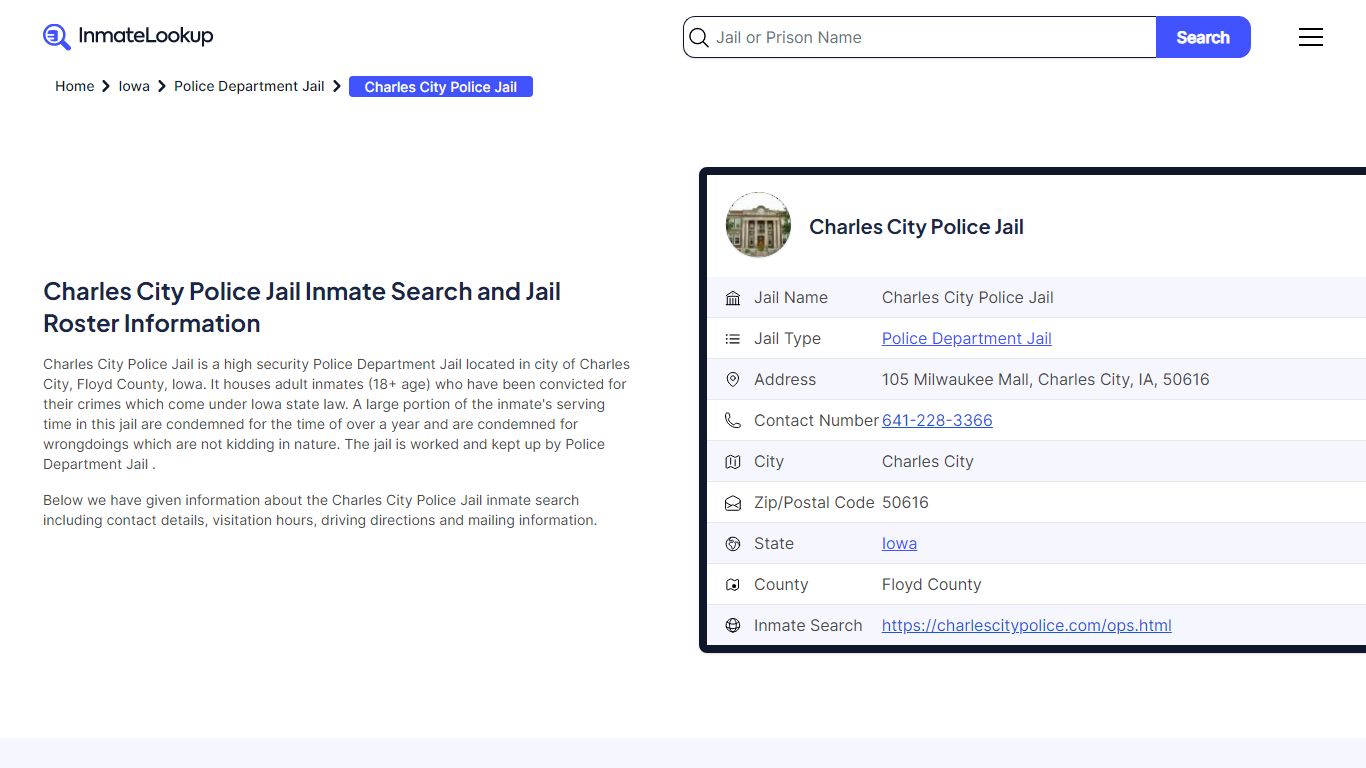 Charles City Police Jail Inmate Search, Jail Roster, Bookings, Arrests ...